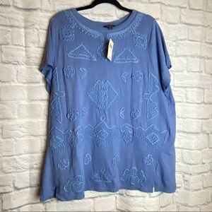 NWT Lucky Brand Embroidered Tee